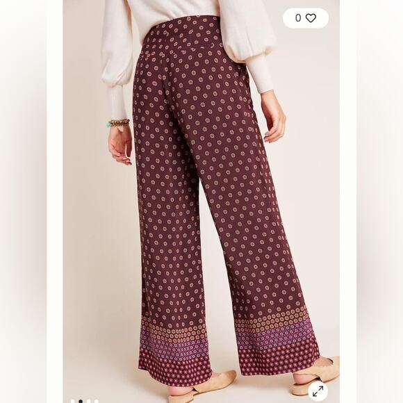 Anthropologie Marsden Wide Leg Geo Print Pants Size 14 - Picture 3 of 11